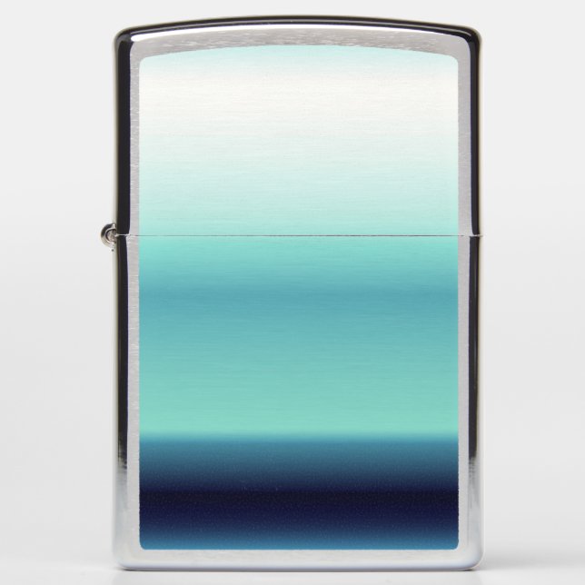 Cool Shades of Blue Ombre Gradient Zippo Lighter (Front)