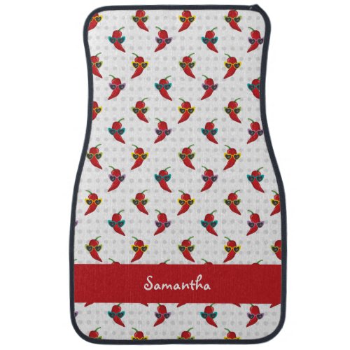 Cool Shades Red Chile Pattern Car Floor Mat