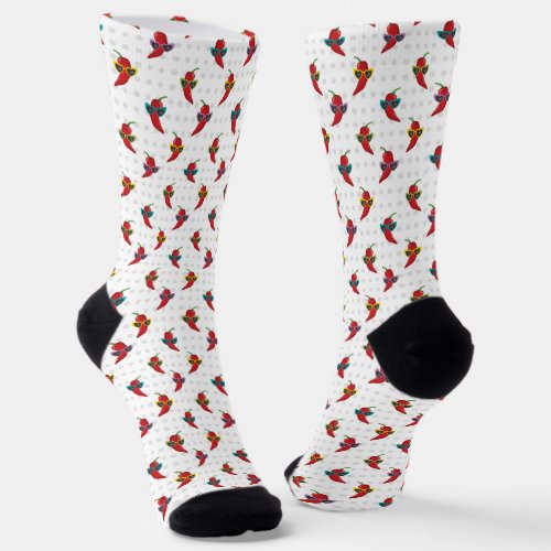 Cool Shades Red Chile Pattern Socks