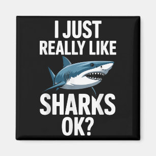 Cool Shark Art For Men Women Great White Hammerhea Magnet