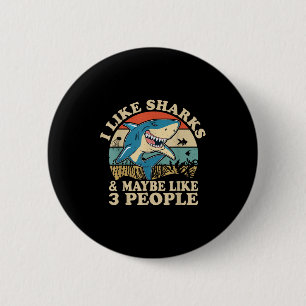 Cool Shark Art Men Women Great White Hammerhead Sh Button