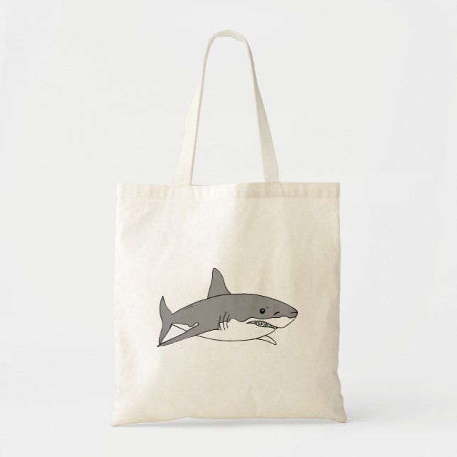 Cool Shark Cartoon Illustration Tote Bag (Front)