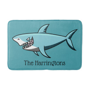 Cool Shark custom name bath mats