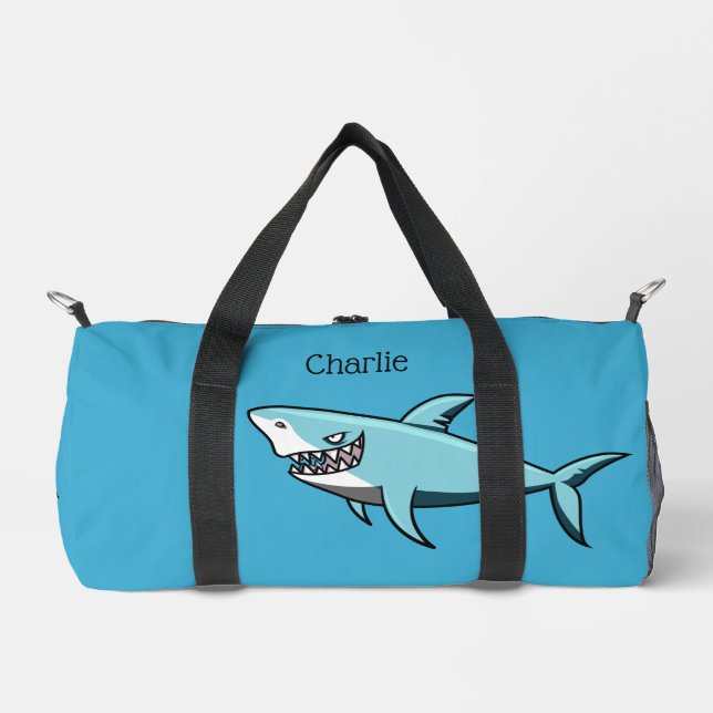 Cool Shark custom name Duffle Bag (Front)