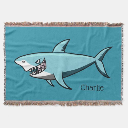 Cool Shark custom name throw blankets