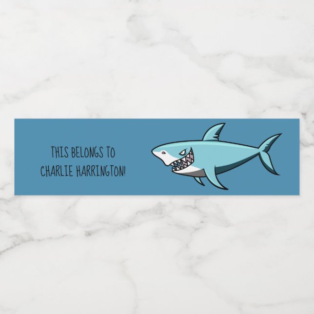 Cool Shark custom text bottle labels (Single Label)