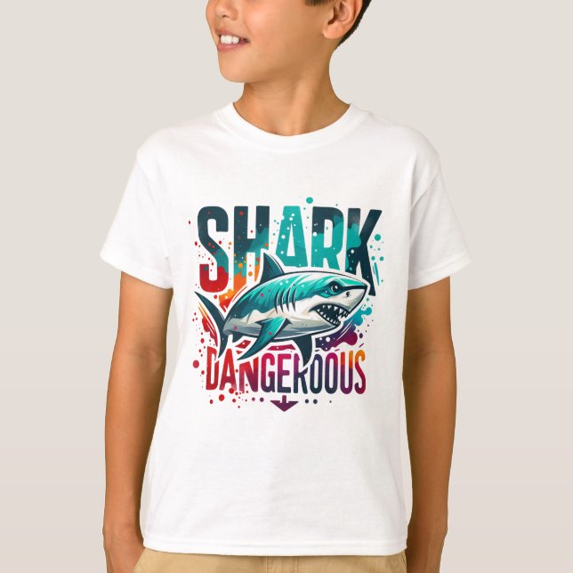 Cool Shark Kids T-Shir – Dive into Style and Comfo T-Shirt (Front)
