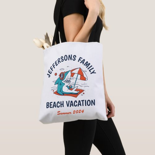 Cool Shark Matching Family Reunion Beach Vacation Tote Bag