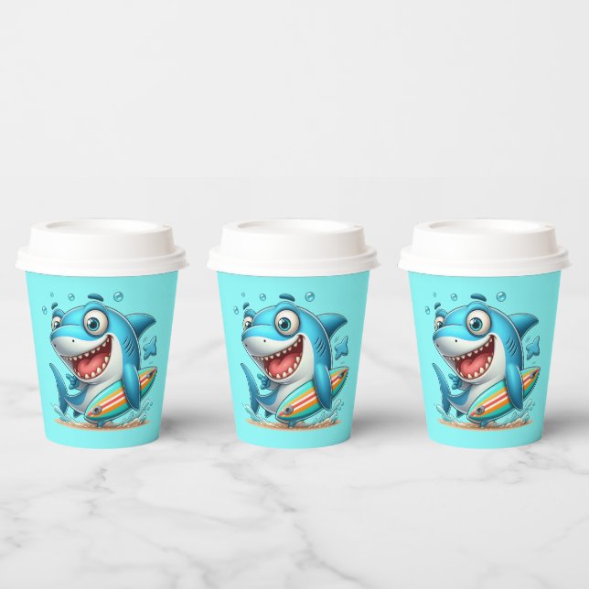 Cool shark party beach  paper cups (Multi)