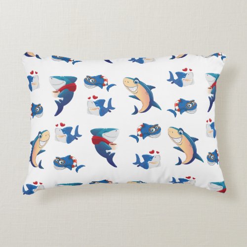 Cool Shark Splash Accent Pillow