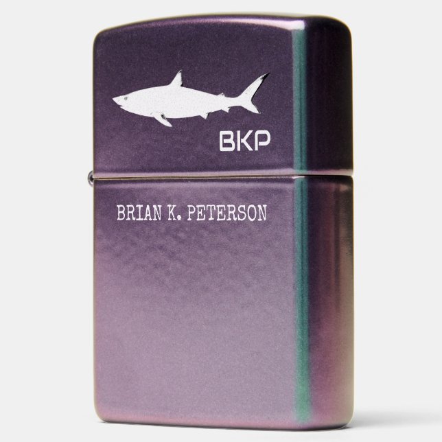 Cool Shark Stylishly Personalized Zippo Lighter (Left)