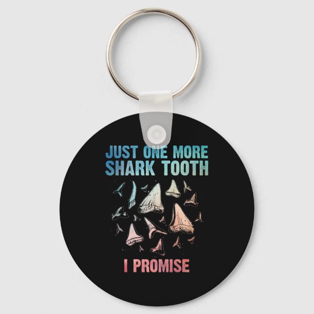 Cool Shark Teeth Art For Men Women Megalodon Tooth Keychain (Front)