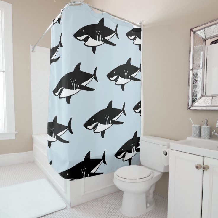 Cool Sharks Design Pattern Shower Curtain Zazzle