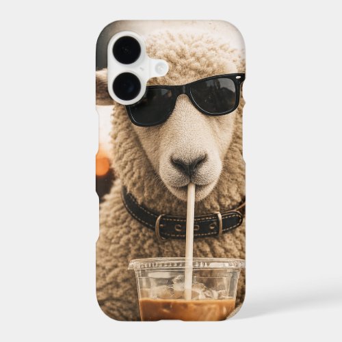 Cool Sheep Drinking Iced Coffee iPhone 17 Case