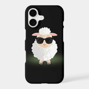 Cool Sheep Sunglasses Neon Green Aesthetic Cartoon iPhone 17 Case
