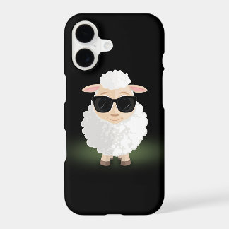 Cool Sheep Sunglasses Neon Green Aesthetic Cartoon iPhone 17 Case