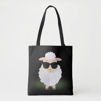 Cool Sheep Sunglasses Neon Green Aesthetic  Tote Bag