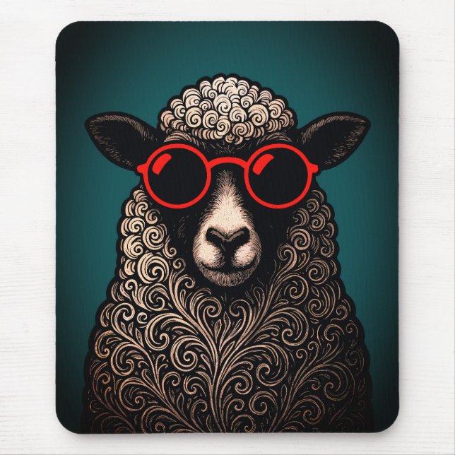 Cool Sheep Wall Art Mouse Pad (Front)