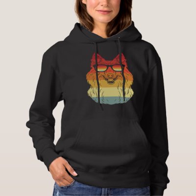 Cool Shetland Sheepdog Owner Animal  Dogs Retro Vi Hoodie
