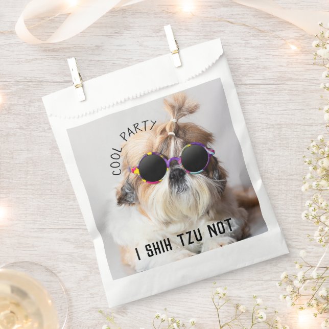 Cool Shih Tzu Not fun cute Sunglasses party Favor Bag (Clipped)
