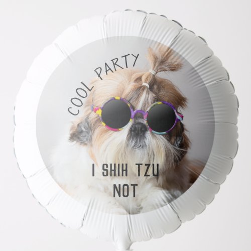 Cool Shih Tzu Not fun cute Sunglasses Photo Balloon