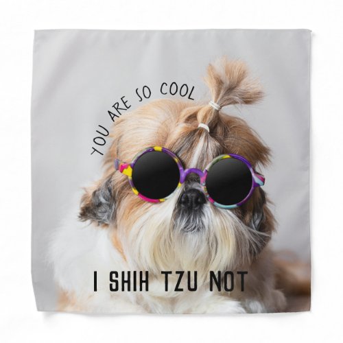 Cool Shih Tzu Not fun cute Sunglasses Photo Bandana