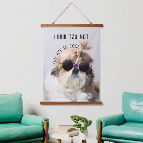 Cool Shih Tzu Not fun cute Sunglasses Photo Hanging Tapestry