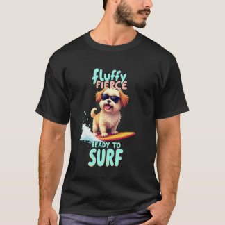 Cool Shih Tzu Surfing Dog T-Shirt