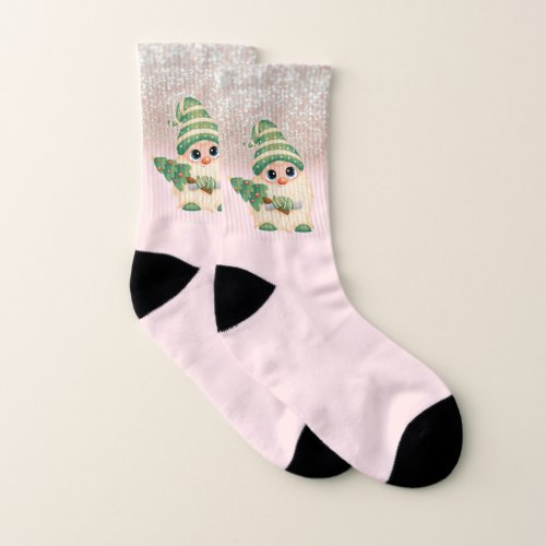 Cool Shiny Glitter Nordic Gnome Socks