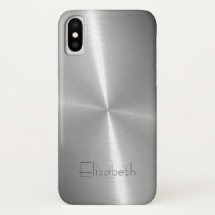 Cool Shiny Radial Steel Metallic iPhone X Case
