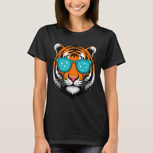 Cool Shirts For Boys Kids, Funny Tiger Sungles  (Front)