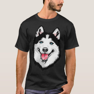 Cool Siberian Husky Face Premium  T-Shirt