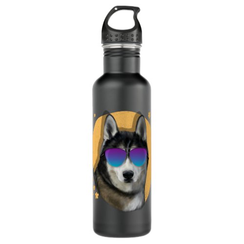 Cool Siberian Husky T Shirt Gift for Men Women Boy Stainless Steel Water Bottle