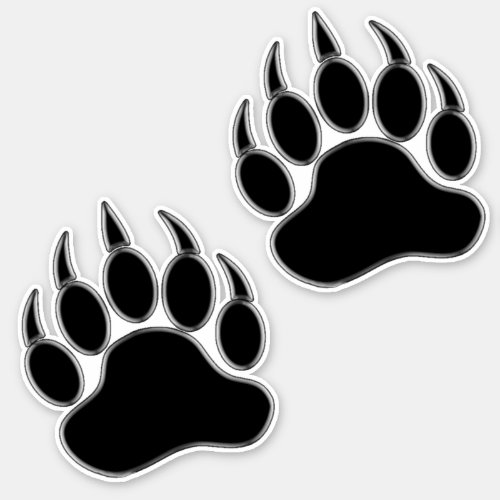 Cool Silver Black Bear Paw Sticker