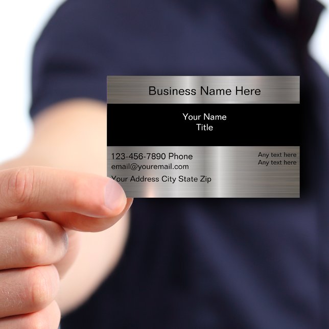 Cool Silver DIgitally Printed Metallic Business Card (Creator Uploaded)