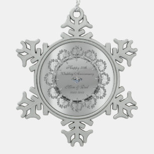 Cool Silver Floral Ornaments Wedding Anniversary