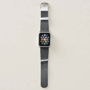 Cool silver gray elegant texture geometric lines apple watch band