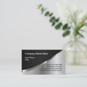 Cool Silver Metallic Look Construction Business Card (Standing Front)