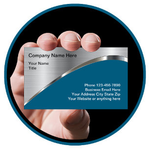 Cool Silver Metallic Look Construction  Business Card