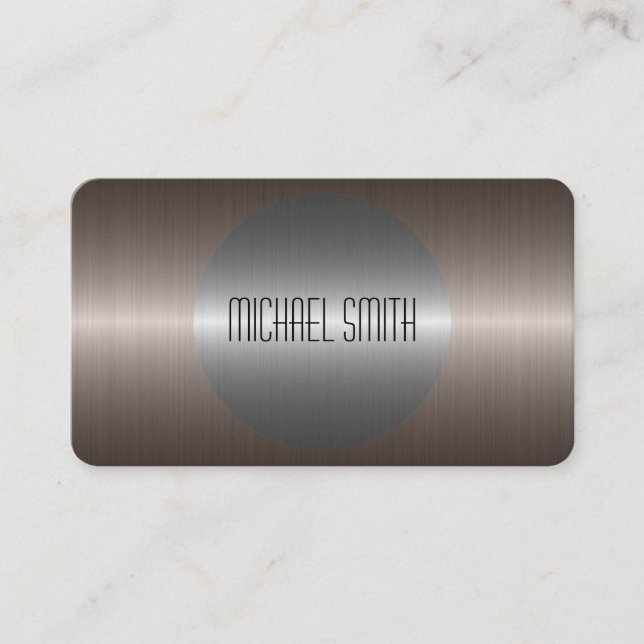 Cool Silver Stainless Steel Metal Business Card (Front)