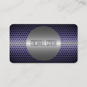 Cool Silver Stainless Steel Metal Hole 2 Business Card