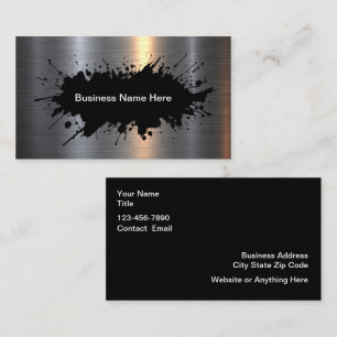 Cool Silver Tone Industrial Look Business Card