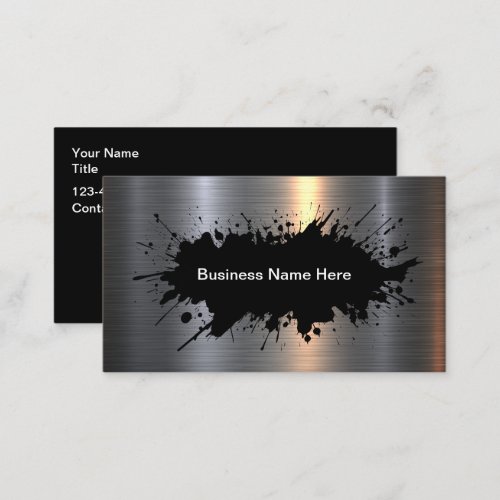 Cool Silver Tone Industrial Look Business Card