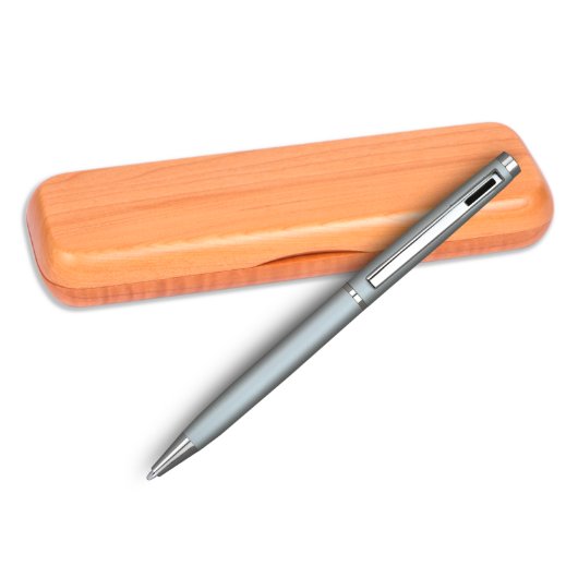 Cool Silver with Black Accents 4G Ballpoint Pen (Maple Single)