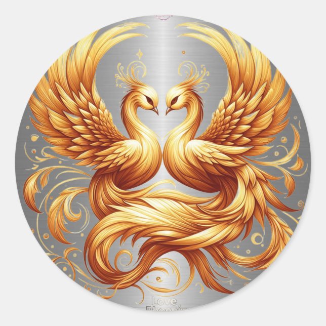 Cool Silver with Gold Pheonix Sticker (Front)