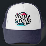 Cool Simple Business Logo Custom Trucker Hat<br><div class="desc">Create your own corporate Cool Simple Business Logo Custom Trucker Hat! A stylish and modern template in navy blue and white, fully customizable, featuring your business logo, photo or image. You can add also your name, your company name, promotional instagram address or any personalized text. You can choose any font...</div>