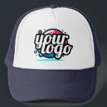 Cool Simple Business Logo Custom Trucker Hat<br><div class="desc">Create your own corporate Cool Simple Business Logo Custom Trucker Hat! A stylish and modern template in navy blue and white, fully customizable, featuring your business logo, photo or image. You can add also your name, your company name, promotional instagram address or any personalized text. You can choose any font...</div>