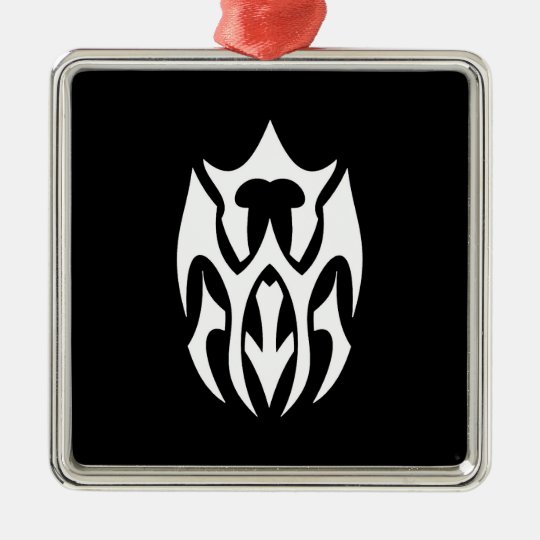 Cool Simple Elegant Classic Black White Tribal Metal Ornament