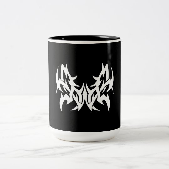 Cool Simple Elegant Classic Black White Tribal Two-Tone Coffee Mug