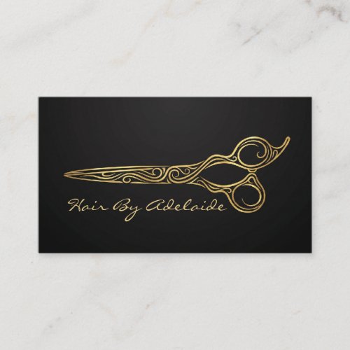 Cool Simple Faux Gold Scissors Hair Stylist Business Card